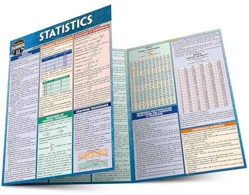 Statistics Laminate Reference Chart: Parameters, Variables, Intervals, Proportions (Quickstudy: Academic )
