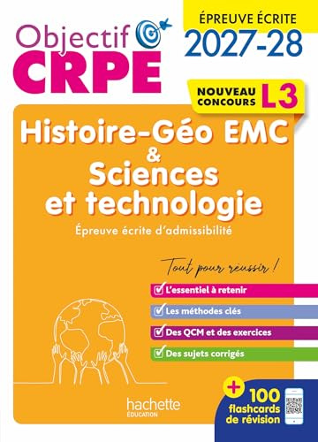 Objectif CRPE 2027-2028 - Histoire Géographie EMC, Sciences et technologie - Épreuve écrite - L3