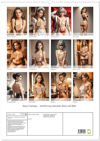 Spicy Fantasy - Verführung zwischen Büro und Bett (Wandkalender 2026 DIN A2 hoch), CALVENDO Monatskalender: Ein heißer Kalender mit sexy Comic-Frauen, ... Wirklichkeit werden lassen. (CALVENDO Erotik)