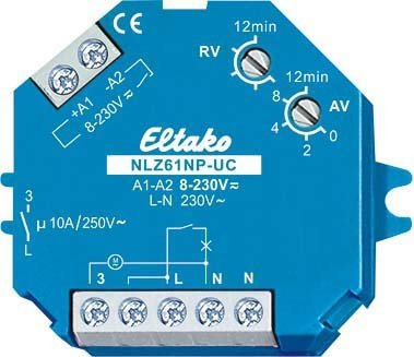 Eltako Nachlaufschalter NLZ61NP-UC 1S Nicht Pot.frei Zeitrelais Installationstechnik für Reiheneinbau 4010312603048
