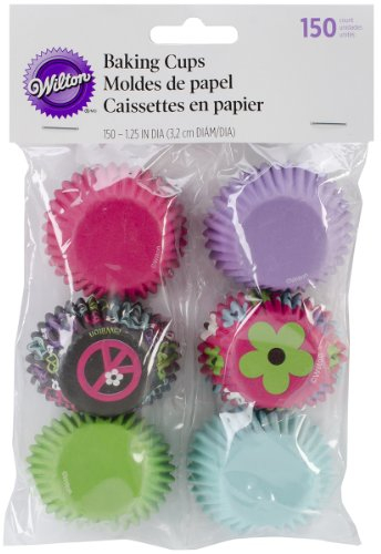 Wilton Mini Cuisson Tasses-Paix Et Fleur 150/Pkg