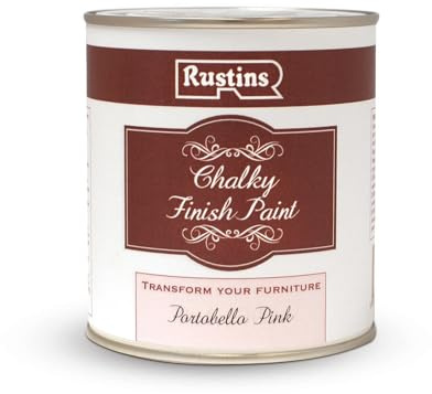 RUSTINS Chalky Finish Paint Portobello Pink 500ml