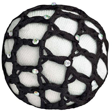WALDHAUSEN Haarnetze mit Glitzersteinchen, schwarz