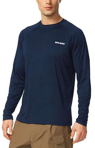 BALEAF UV-tröja herr, vatten- och UV-skydd, UPF 50+ rashguard solskydd, långärmad tröja, A-mörkblå, 3XL