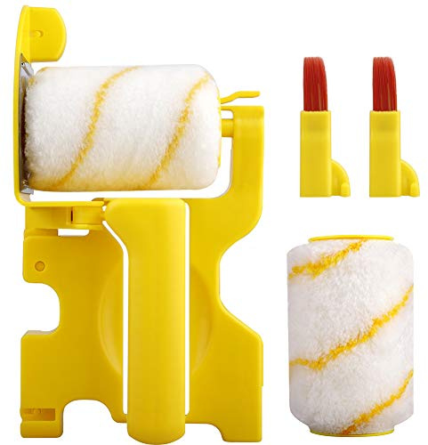 Paint Roller Brush Kit, Clean-Cut Paint Edger Roller Brush Safe Tool, Portable Mini Paint Supplies for House Painting