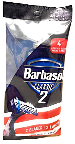 Barbasol Classic 2-Klingen-Rasierer, 4 Stück, Kunststoff, Herren, Unisex, Dunkelblau