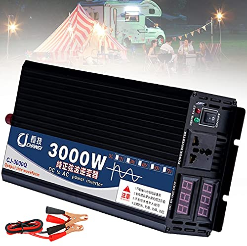 Convertidor ​3000W 4000W 5000W Inversor DC 12V/24V/48V/60V a AC 110V/220V ​Transformador,para Camion Instalacion Solar Power Inverter,con Pantalla Digital Dual Y Toma De Ca,3000W-24Vto220V
