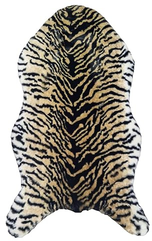 Householdfurnishing Fluffy Faux Fur Sheepskin Rug Non Slip Soft Hairy Mat Large Carpet 60 x 110cm (Tiger, 60X110)