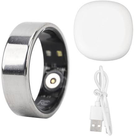 Sxhlseller Smart Ring – IPX68 Wasserdichter Wiederaufladbarer Schlafmonitor mit Kabelloser Ladehülle, Multifunktionaler Gesundheits-Sportring für Männer und Frauen