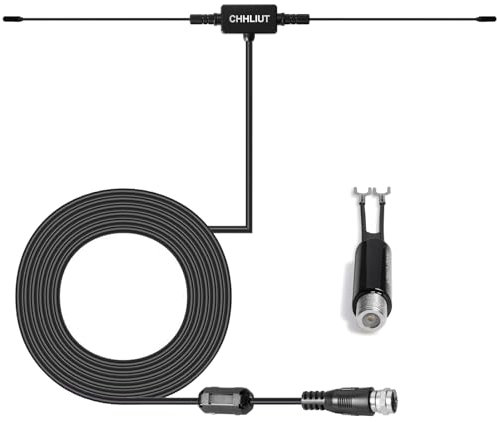 CHHLIUT Universal FM Radio Dipole Antenna, 75 Ohm, 16ft, Screw F Male Plug for Home AV Audio Stereo Receiver Indoor