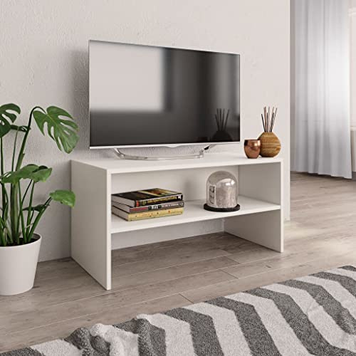 LLEZKBR Centres de divertissement et meubles TV - Meuble TV blanc 80 x 40 x 40 cm - Bois d'ingénierie
