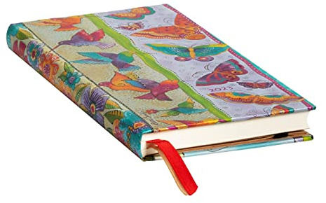 Hummingbirds & Flutterbyes (Playful Creations) Slim Dayplanner 2023: Hardcover, Horizontal Layout, 100 gsm, elastic closure (Laurel Burch Collection)