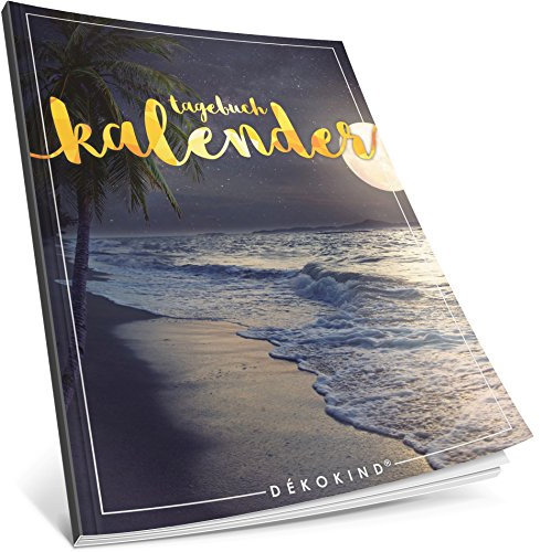 Dékokind® Tagebuch-Kalender: One Line A Day • Ca. A4-Format, Notizseiten & Zitate für jeden Monat • Buchkalender, Aufgabenplaner, Terminplaner • ArtNr. 29 Vollmond • Vintage Softcover