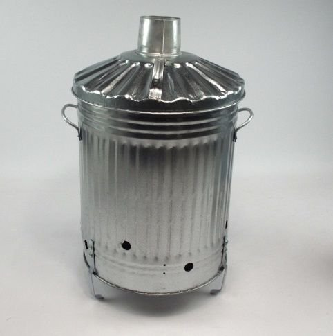 60L 60 Litre Incinerator Garden Burn Leaves Paper Wood Galvanised Rubbish