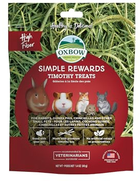 Oxbow SIMPLE REWARDS Treats - Rabbit Guinea Pig Chinchilla TIMOTHY 1.4 oz