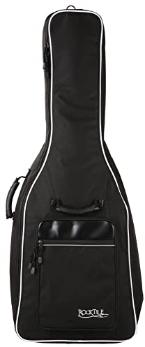 ROCKTILE Westerngitarrentasche 4/4 - gepolstert mit Rucksackgarnitur Gigbag für Westerngitarre schwarz