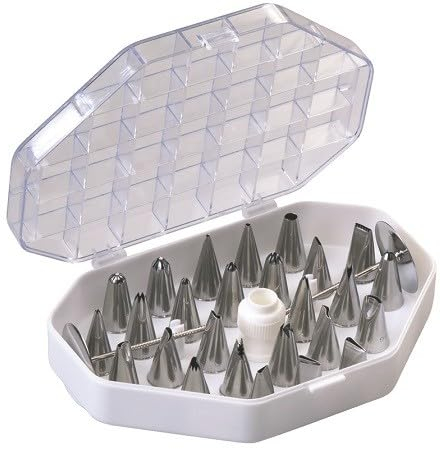Martellato 26 Pezzi in Acciaio Inox Tasca da pasticcere tubazioni Punta, Grigio