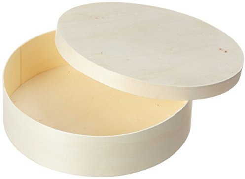 RAYHER HOBBY Rayher Spandose mit Deckel, rund, 20cm ø, Höhe 5,5cm, Spanschachtel, Holzspan natur, unbehandelt, Holzbox, Schmuckdose, zum Bemalen und Verzieren, 62400000