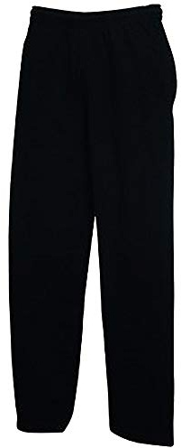 Fruit of the Loom Mens Classic Open Hem Jog Sweatpants, Black, M UK
