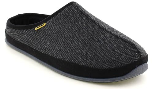 Deer Stags Men's Wherever Tweed Slipper, Black Tweed, 8