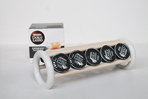 Porta capsule per Dolce Gusto modello Sound per 10 capsule in Legno massello rovere fatto a mano made in Italy