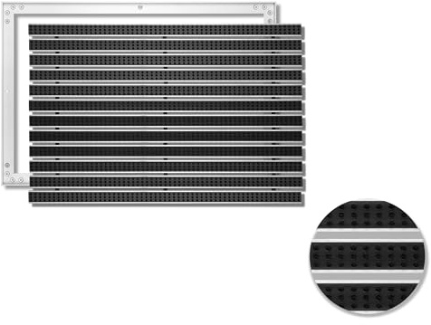SWmat Schmutzfangmatte für Außen zum Einbauen mit Bürste I Bürstenmatte & Alu Fußabtreter für Bodenvertiefung mit Einbau Rahmen Anthrazit 100 x 50 cm