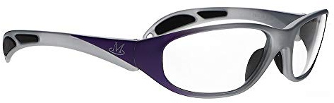 ATTENUTECH Lead Glasses, X-Ray Radiation Eye Protection, Lightweight Wrap-Around Nylon Frame with Soft Grip Temple Bars for Secure Fit (Silver Purple Fade)