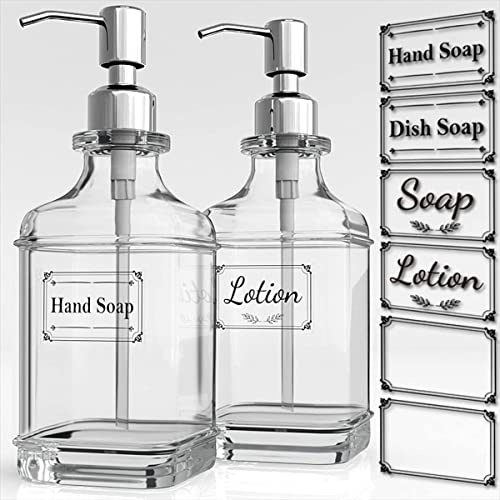 Beowanzk Seifenspender für Bad und Küche, Edelstahlpumpe (300 ml), 2 Stück