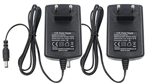 Security-01 2er Pack AC zu DC 12V 3A Netzteil Adapter, Stecker 5,5mm x 2,1mm für CCTV-Kamera DVR NVR LED String Licht