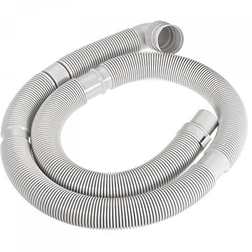 sourcing map Washing Machine Drain Hose, 38mm Inner Dia 1.5M Length Flexible Pipe Extension Gray