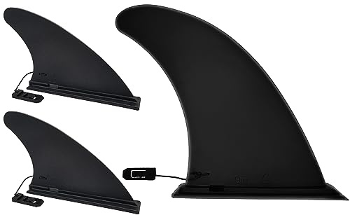 Anfyko Paddle Board Fins Replacement Set of 3 (1P 9 & 2P 5), Side Fins fit 1.18 inch (30mm) Opening Base, Nylon Fiberglass Reinforced Paddleboard Fin for Most ISUP, Inflatable Paddleboard