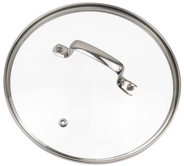 Tighall 10 Tempered Glass Lid with Steam Vent Hole Universal Pan Pot Clear Cookware Lid Replacement with Holder Handle, Stainless Steel Rim, Fits for Pots/Pan/Electric Pressure Cooker