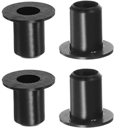 sourcing map 4pcs Flanged Sleeve Bearings 6.2mm Bore 8.35mm OD 12mm Length Nylon Bushings for Shaft, Black