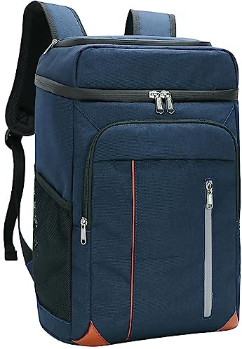 Mochila Nevera Isotermica Bolsa Refrigeradora Equipo Térmico Impermeable para Mantener Frío Caliente Comidas y Bebidas para la Playa Verano Camping Picnics Senderismo (27 litros Azul)
