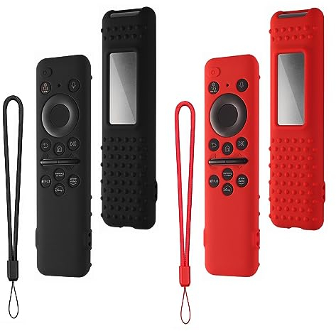 Funda para Samsung Remote Control 2023: WUZUN Compatible con TM2360E / TM2361E BN59-01432A / 01432J Smart TV Solar Cell Remote Cover Protectora de Silicona a Prueba de Golpes (Rojo + Negro)