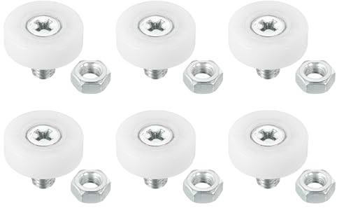 PATIKIL 19mm Rulli per Cassetti, Confezione da 6 Ruote di Ricambio in Plastica per Pulegge di Cassetti con Dadi