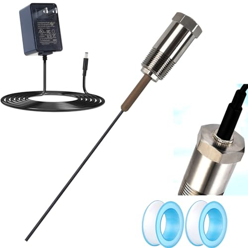 Powered Anode Rod for Water Heater Tank, vattceel Electrical anode rod, Eliminate odors. replace magnesium or aluminum/zinc anodes. Material: Titanium+ Iridium,for 80-120 Gallon Tank 【A】