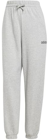 adidas Women's Essentials Linear French Terry Cuffed Pants, Medium Grey Heather/Black, XL