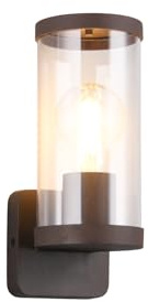 meineWunschleuchte Außenwandleuchte aus Aluminium in Laternenoptik Rostfarben, Höhe 23cm