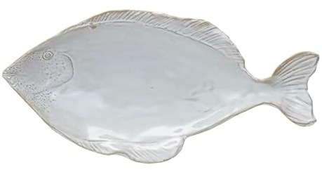 Fish-Shaped Stoneware Plate (Each Unique)