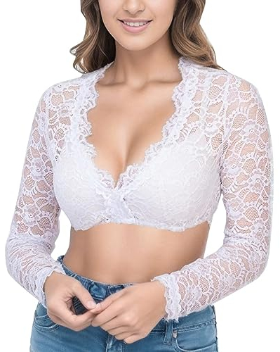 GFPGNDFHG Trachtenbluse 34 Dirndl hochgeschlossen Damen ohne schnürung Bluse Weiss Spitze Dirndlbluse dreiviertelarm transparent trachtenhut Herren weiß rosa