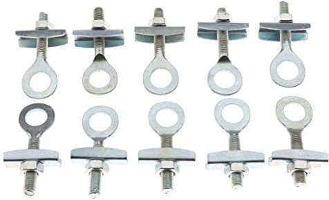 Luzhengyang Lot de 10 tendeurs de chaîne pour BMX à engrenage fixe – Jeu de chaîne et glissement de roue – Track, BMX, vélos universels – Matériau en fer – Longueur 5 cm – Diamètre de vis 5 mm