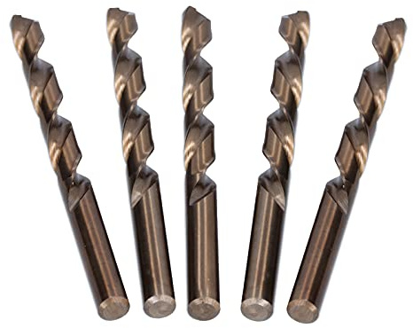 BORDSTRACT Juego de 5 brocas helicoidales, juego de brocas dentadas, juego de herramientas de perforación de vástago paralelo de acero de alta velocidad para cobre, hierro, (11mm)