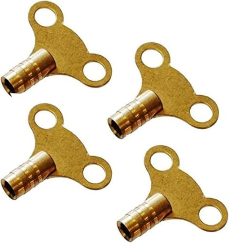 DIOXSTAR Brass Radiator Key, Clock-Type Design, Provides Excellent Corrosion Resistance, Smooth Operation, Long-Lasting Performance, Precise Control, Ease of Use (4 PCS)