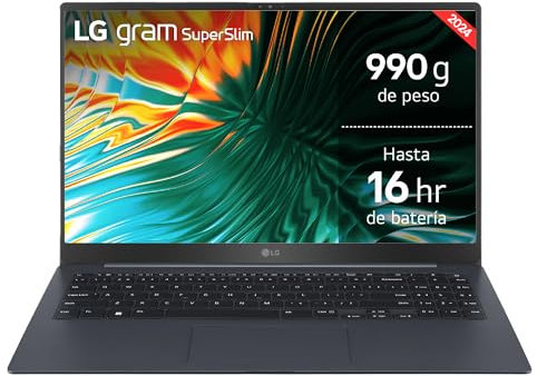LG Superslim 15Z90ST-G.AD89B - Portátil Ultraligero de 39.6 cm (15.6), Panel OLED, Intell Core Ultra 7, 32 GB RAM, 1TB SSD, 990 g, batería hasta 16 h, W11 Home, Azul, Teclado QWERTY Español