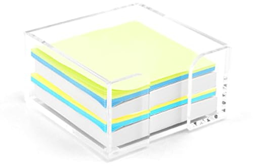 QWLWBU Acryl-Haftnotizhalter, 3 x 3 Stück, kristallklarer Acryl-Notizblock-Halter, Acryl-Haftnotiz-Spender, Haftnotizblock-Halter für Schlafsaal und Büro, Schreibtisch-Organizer