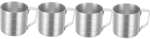 Cabilock 4 Pièces Tasse à Mesurer Gobelet Doseur Distributeur De Liquide Doseur Pichet Mousseur à Lait Coupe Graduée De Laboratoire Tasse à Café Avec Balance Tasse Graduée Silver Aluminium