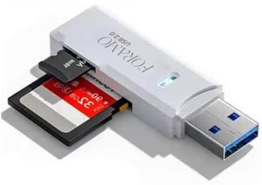 Kartenleser USB 2.0 Stick Card Reader SDHC SDXC MicroSD TF Adapter Speicherkarte (Weiß - USB 2.0)