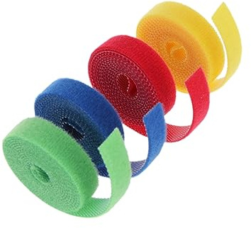 HOMOCONO Nylon Kabelbinder Wiederverwendbar Bunt 10mm x 1m Selbstklebendes Kabelbefestigungsband Kabelmanagement Organizer Für Büro Zuhause