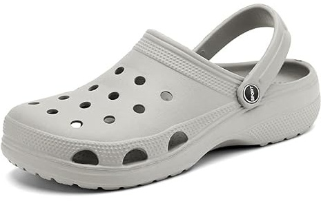 Garden Clogs Shoes Mens Womens Breathable Mesh Sandals Lakeland Active Mule Unisex Classic Clogs Non-Slip Outdoor Summer Slippers (Grey, Adult, Men, 13, Numeric, UK Footwear Size System, Wide)